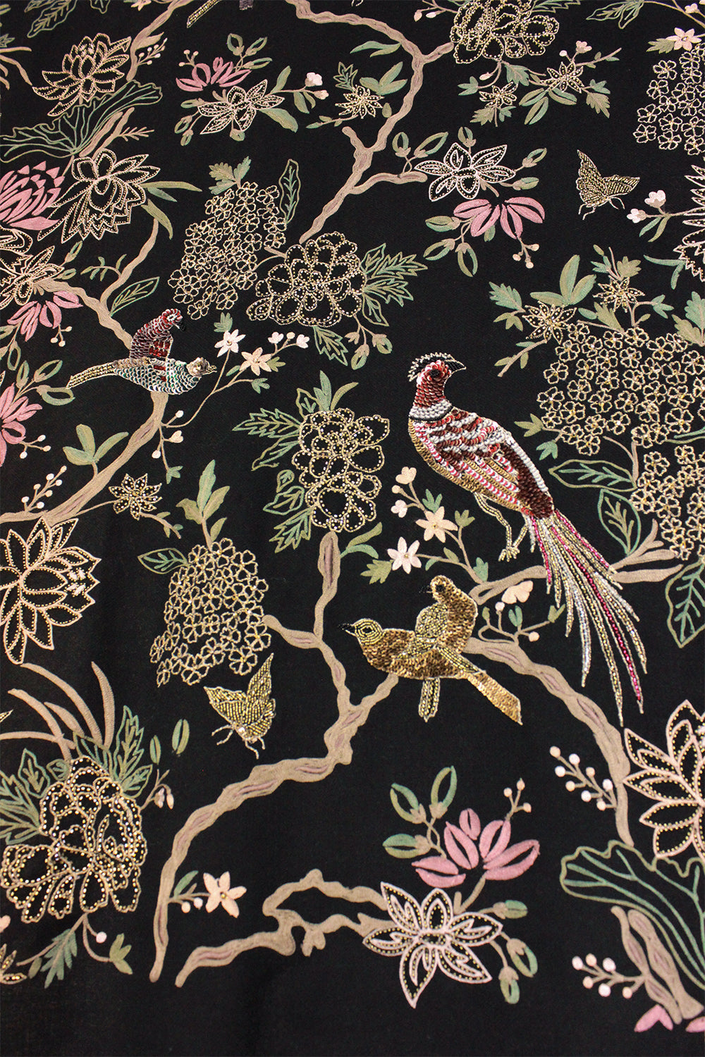 Enchanted Forest | Embroidered Pure Cashmere Stole | AJD X Mauli