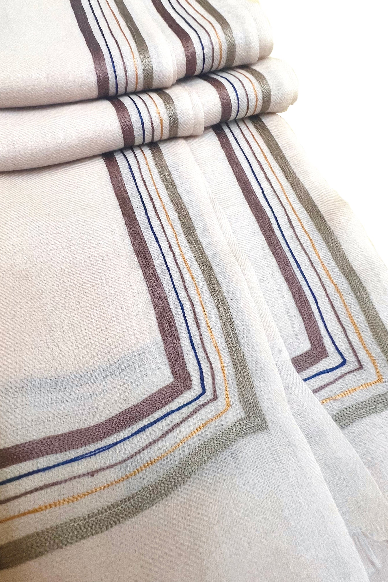 The Capitalist | Embroidered Fine Wool Silk Stole | AJD X Mauli