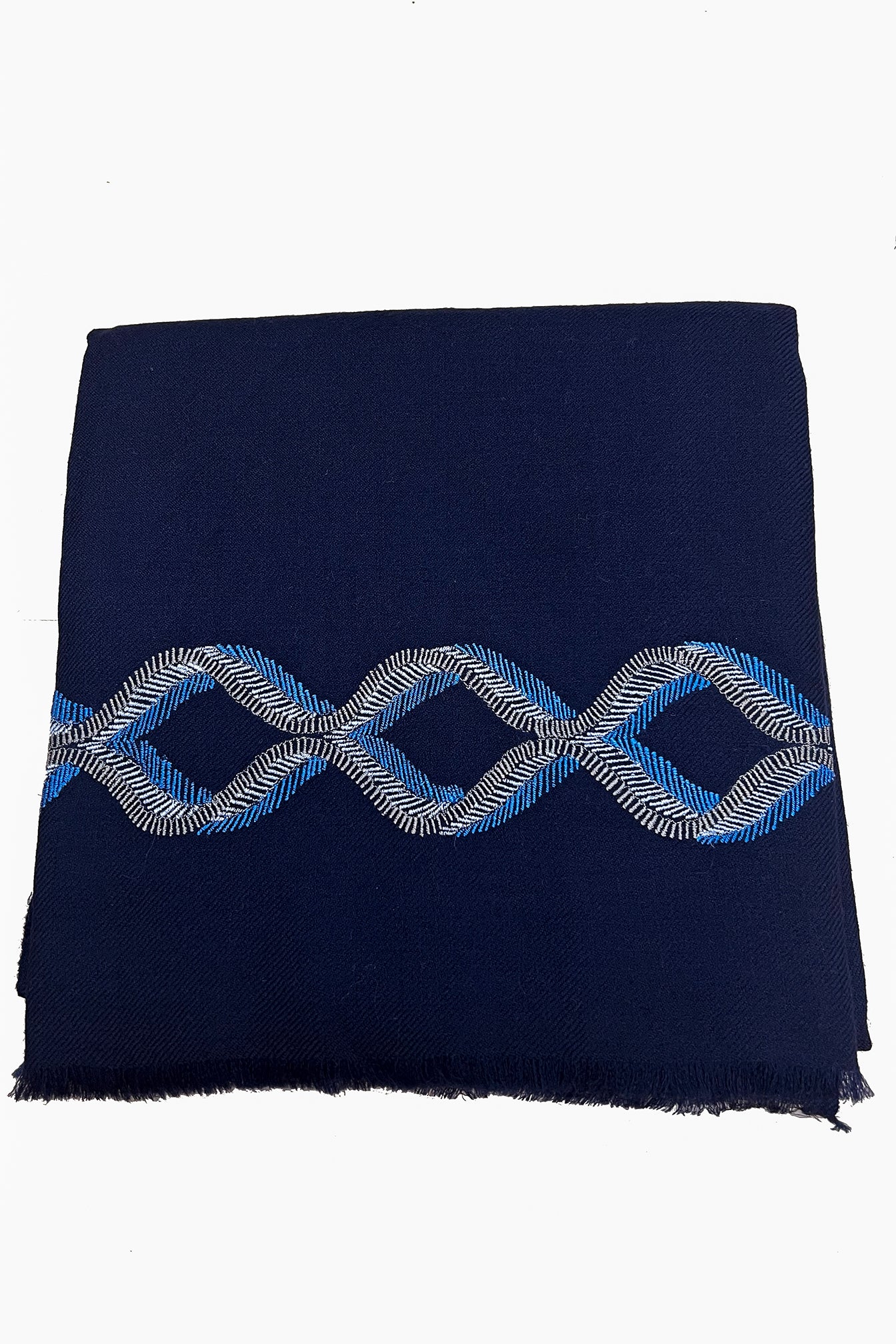 The Statesman | Embroidered Fine Wool Silk Stole | AJD X Mauli