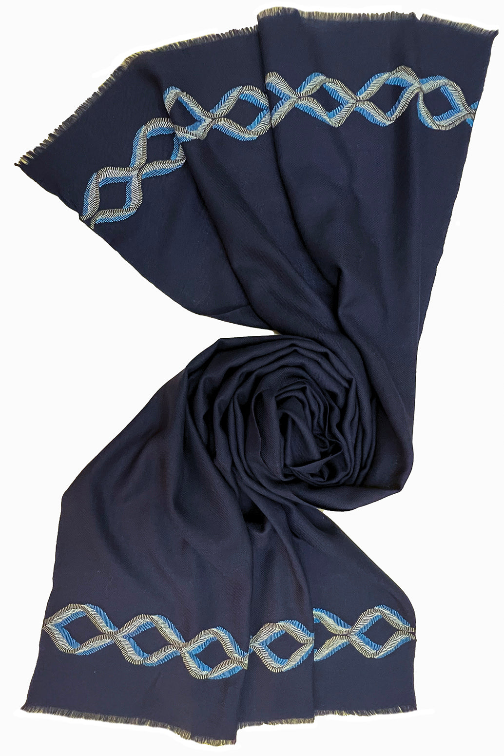 The Statesman | Embroidered Fine Wool Silk Stole | AJD X Mauli