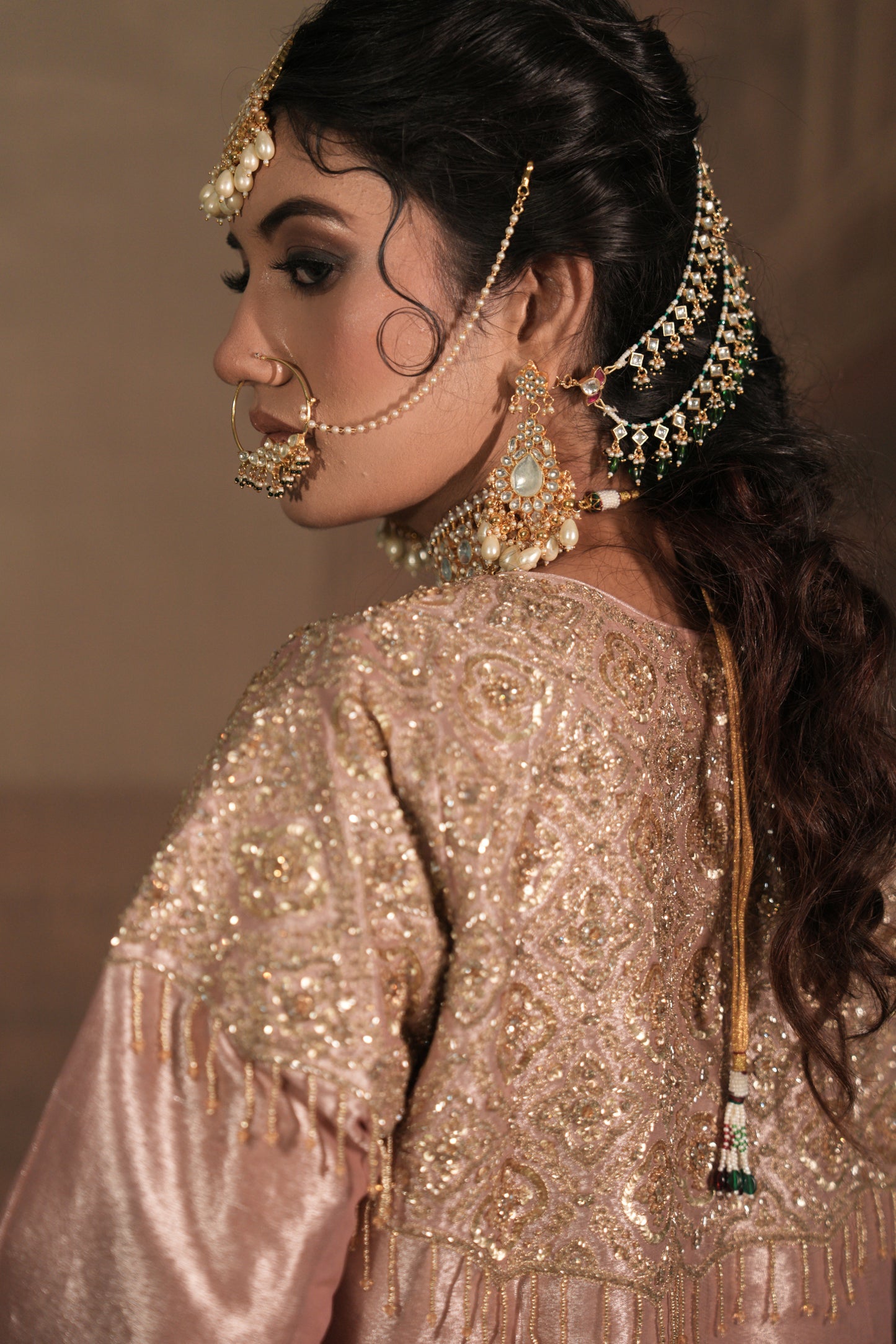 Blend of Gold & Pink Kurta Set with Dupatta