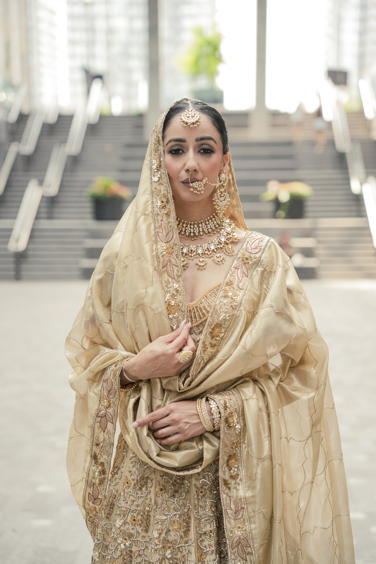 Gold Hand Embroidered Lehenga Set