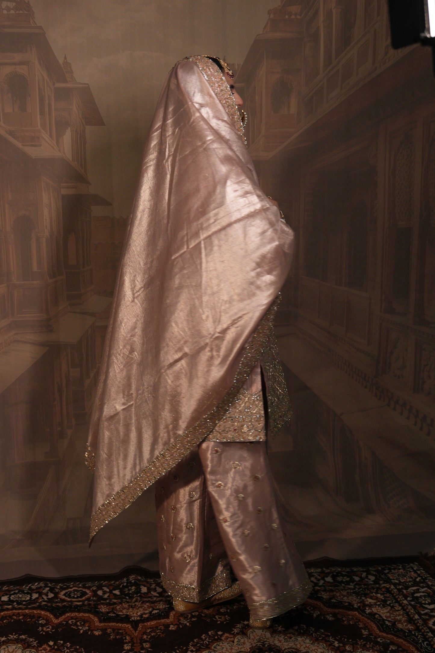 Pink Bridal Kurta Set with Dupatta
