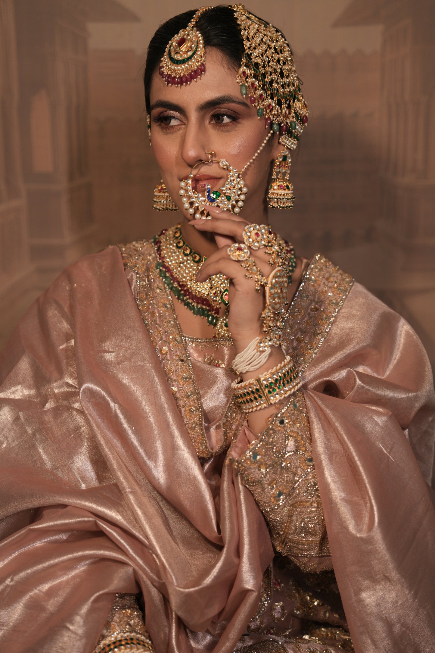 Pink Bridal Kurta Set with Dupatta