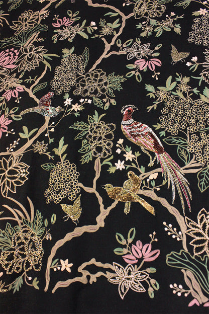 Enchanted Forest | Embroidered Pure Cashmere Stole | AJD X Mauli