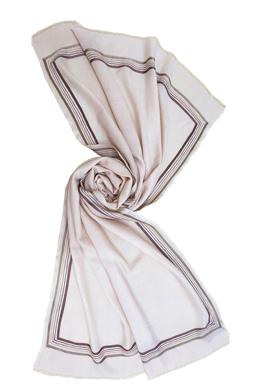 The Capitalist | Embroidered Fine Wool Silk Stole | AJD X Mauli