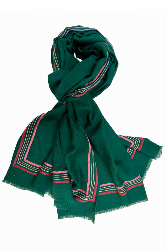 The Capitalist | Embroidered Fine Wool Silk Stole | AJD X Mauli