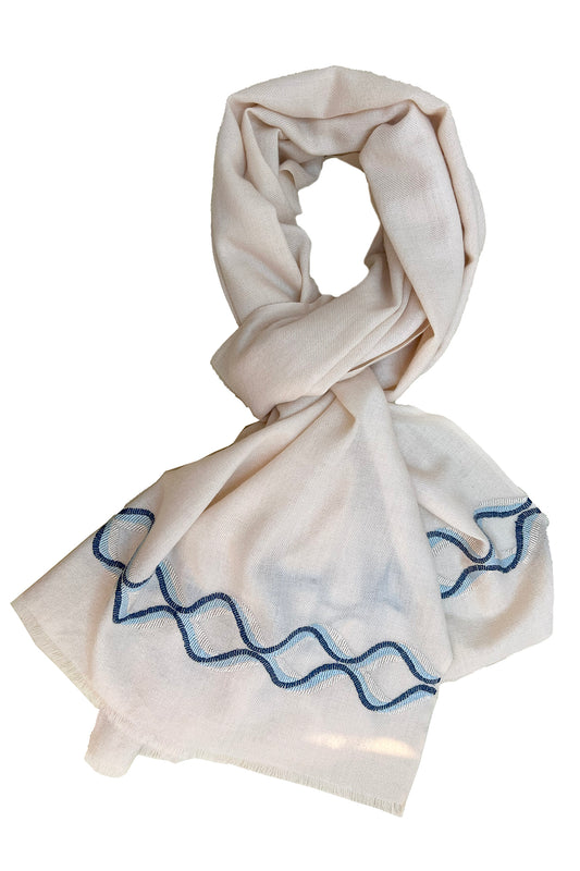 The Statesman | Embroidered Fine Wool Silk Stole | AJD X Mauli
