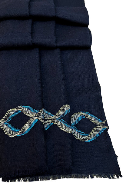 The Statesman | Embroidered Fine Wool Silk Stole | AJD X Mauli