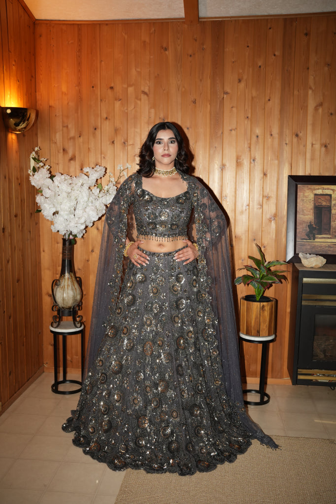 Charcoal Lehenga Set