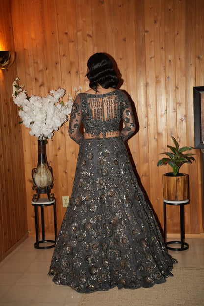 Charcoal Lehenga Set