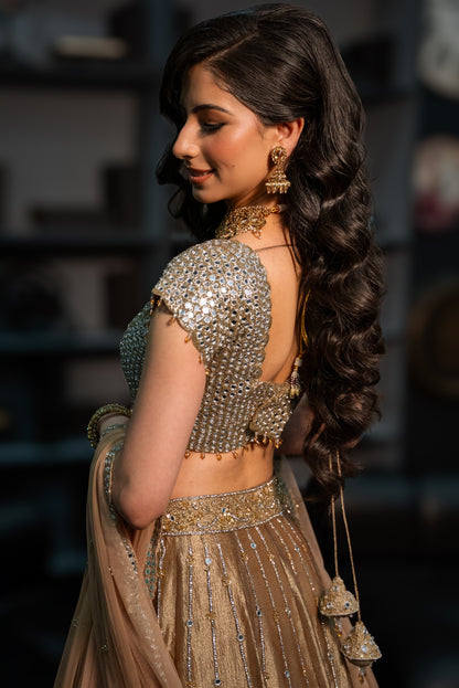 Mirror and Stonework Lehenga