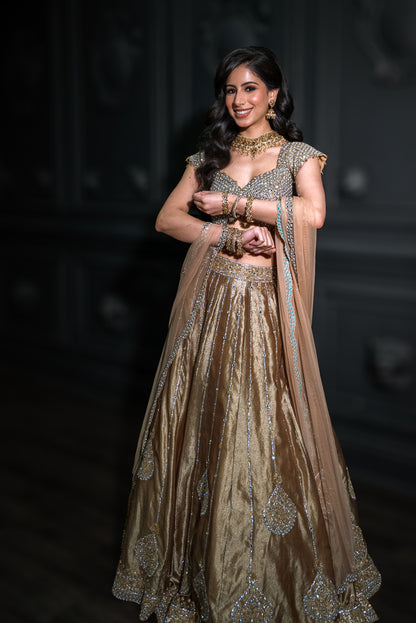 Mirror and Stonework Lehenga