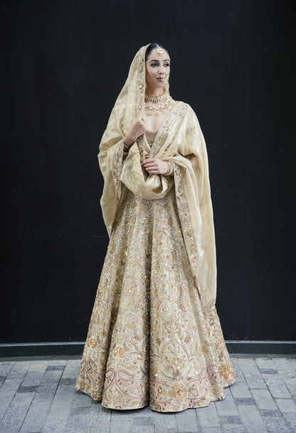 Gold Hand Embroidered Lehenga Set
