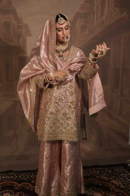 Pink Bridal Kurta Set with Dupatta