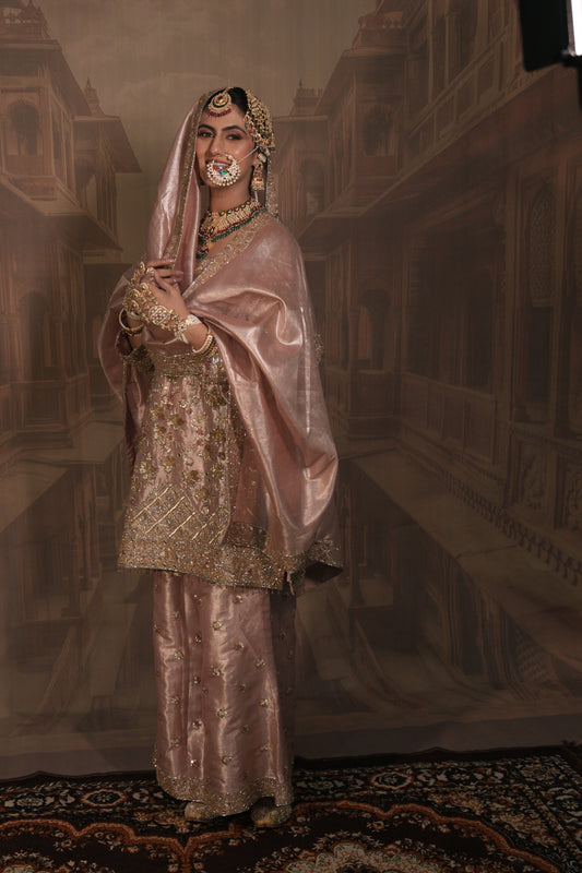 Pink Bridal Kurta Set with Dupatta
