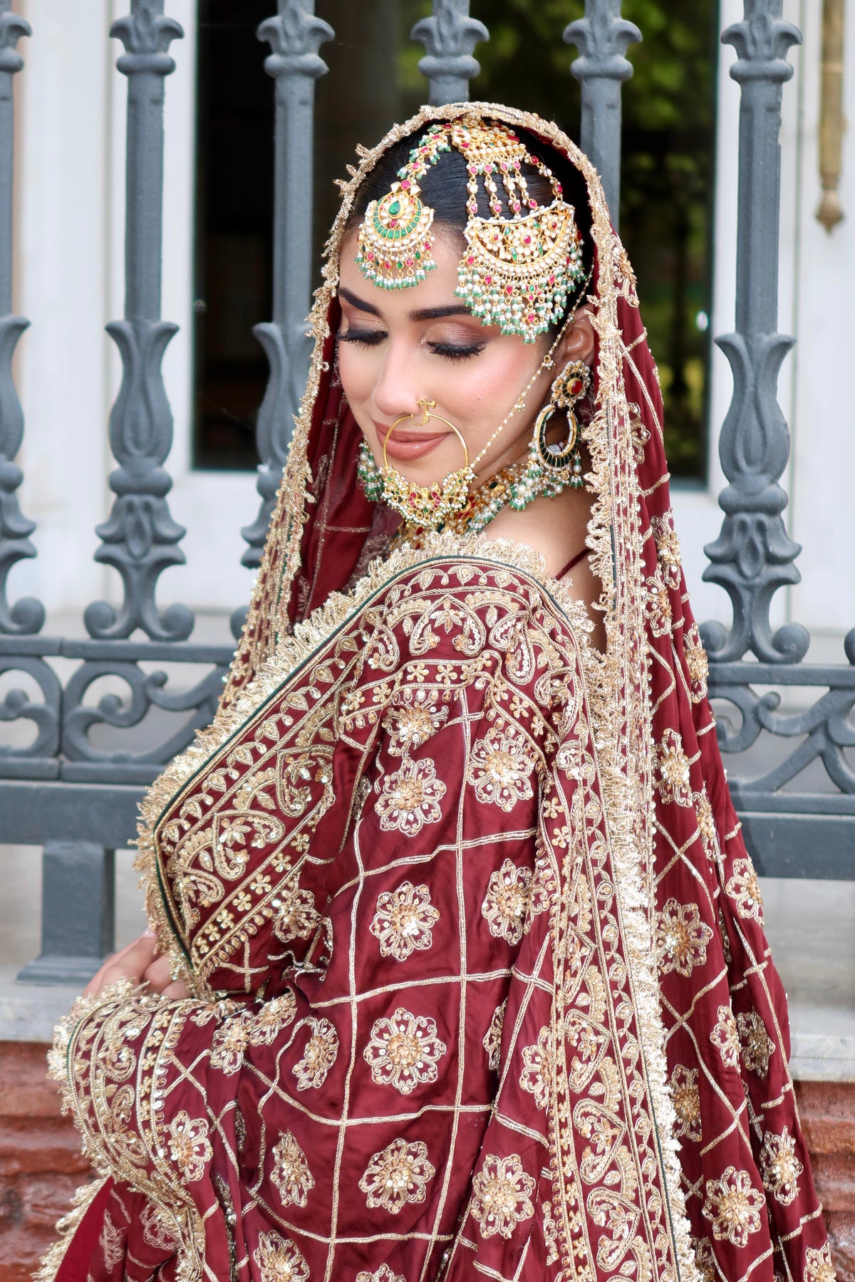 Red Maroon Bridal Lehenga Set