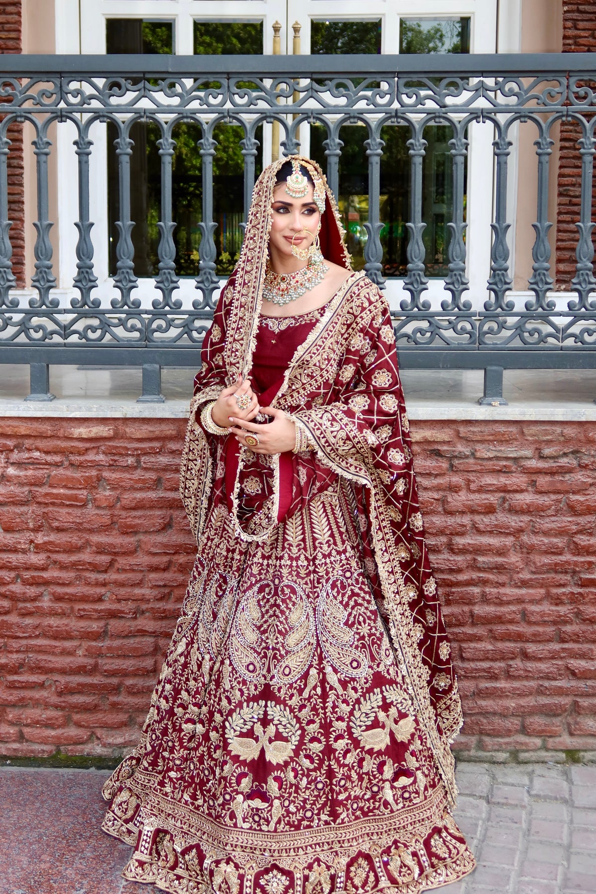 Red Maroon Bridal Lehenga Set