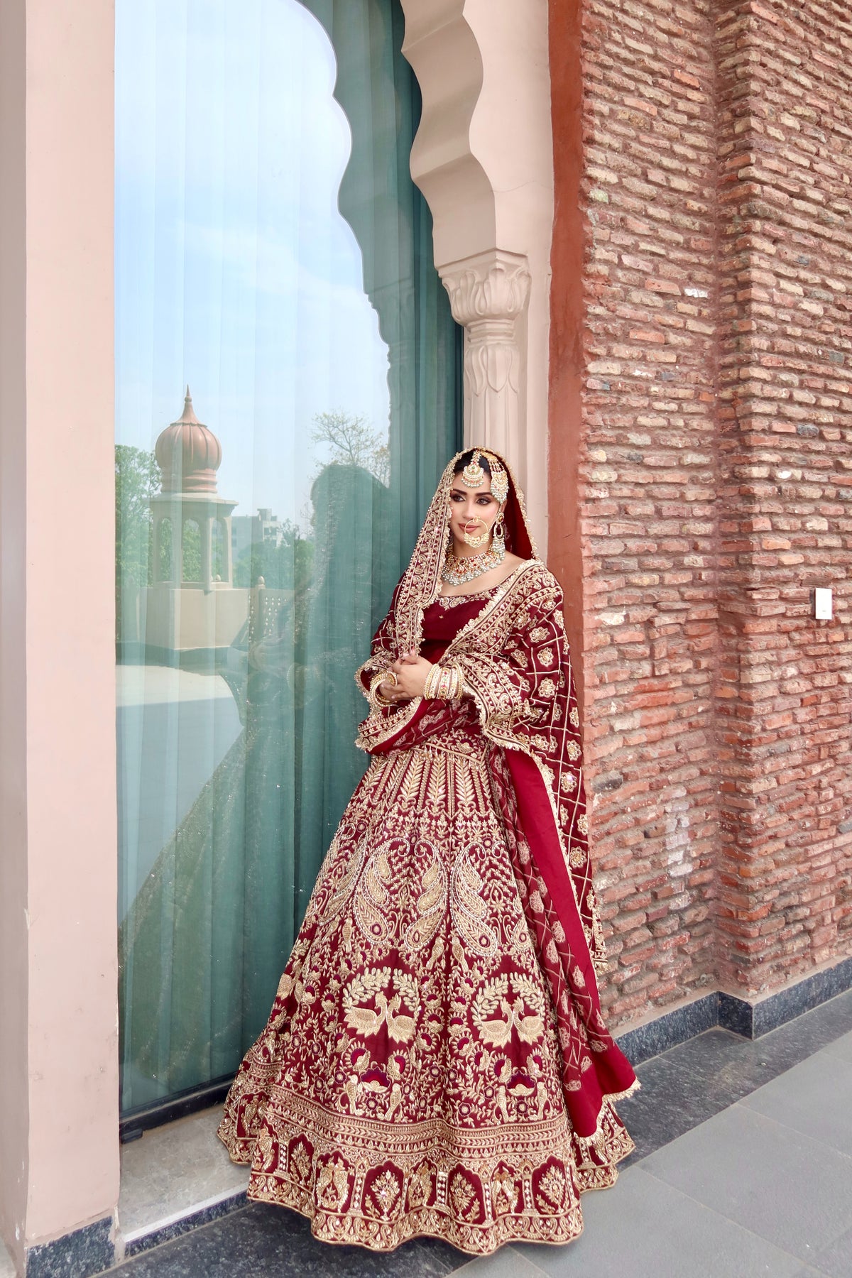 Red Maroon Bridal Lehenga Set