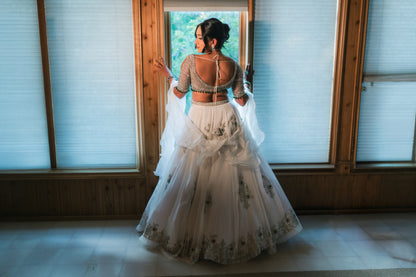 Floral White Lehenga